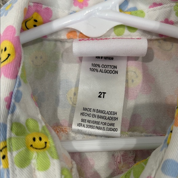 Groovy Floral Button-Up 2T Dress with Matching Bucket Hat - Picture 5 of 6